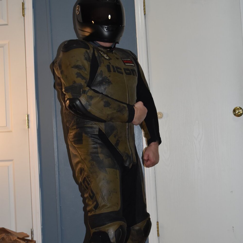Icon Hypersport Battlescar leather motorcycle 🏍 suit size US 46/ EURO56 - Picture 6 of 16